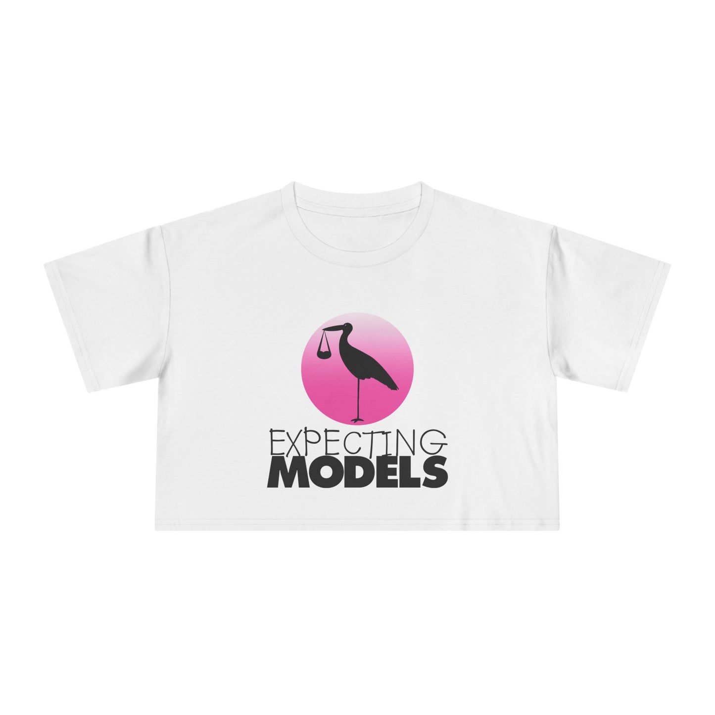 Expecting Models Women's Crop Tee - Perfect for Maternity, Baby Showers, Casual Wear, Gift for Moms, Stylish Pregnancy Apparel