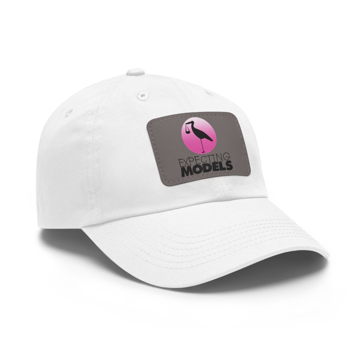 Stylish Dad Hat with Leather Patch for Expecting Models, Trendy Cap, Gift for Expecting Parents, Casual Headwear, Unisex Fashion