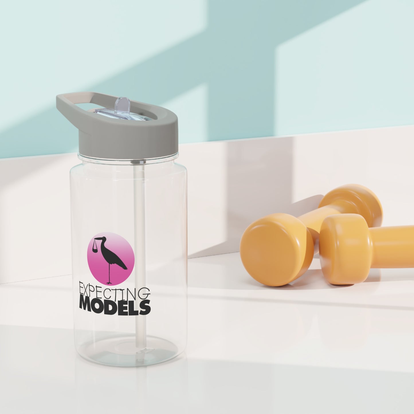Expecting Models Tritan Water Bottle - Motivational Fitness Hydration, Gym Water Bottle, Unique Gift for Moms, Eco-Friendly Drinkware