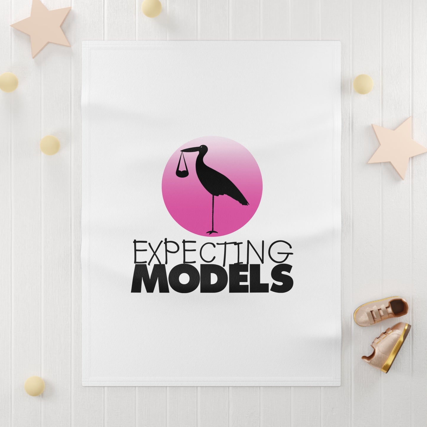Expecting Models Baby Blanket - Soft Fleece Blanket for Baby Showers, Nursery Decor, Gender Reveal, New Parents Gift, Cozy Blanket
