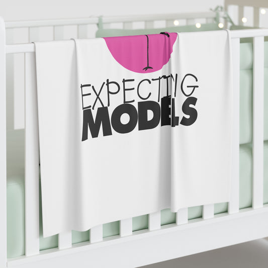 Expecting Models Baby Swaddle Blanket - Newborn Gift, Baby Shower Present, Gender Reveal, Soft Blanket, Cute Nursery Decor