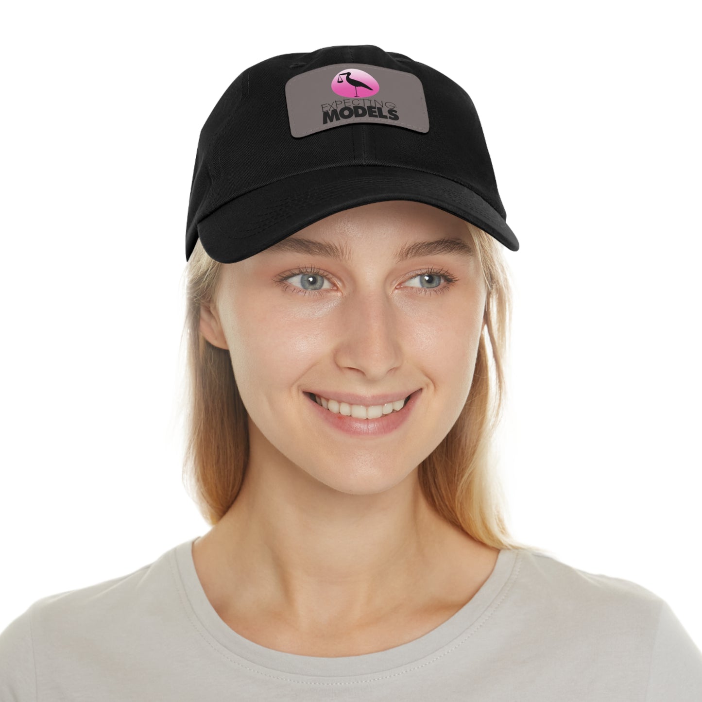 Stylish Dad Hat with Leather Patch for Expecting Models, Trendy Cap, Gift for Expecting Parents, Casual Headwear, Unisex Fashion
