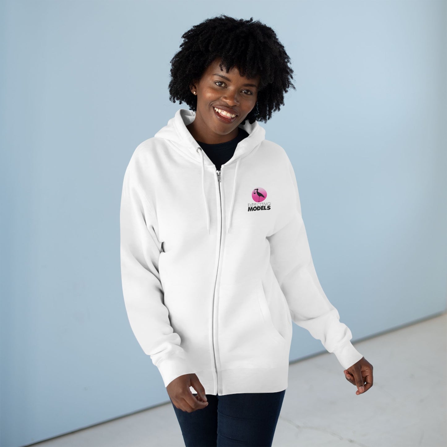 Expecting Models Unisex Zip Hoodie | Maternity Wear, Comfortable Sweatshirt, Unique Gift for Moms, Baby Shower Gift, Trendy Streetwear