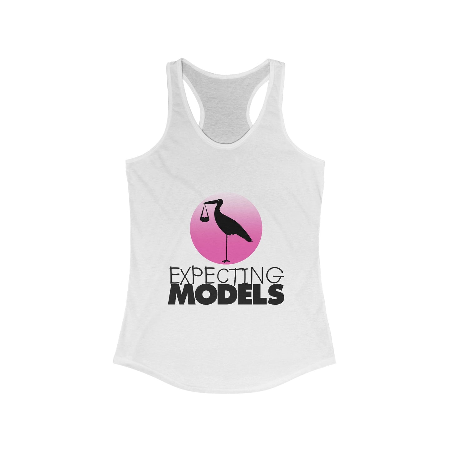 Expecting Models Racerback Tank - Cute Maternity Top, Spring/Summer Activewear, Baby Shower Gift, Casual Wear