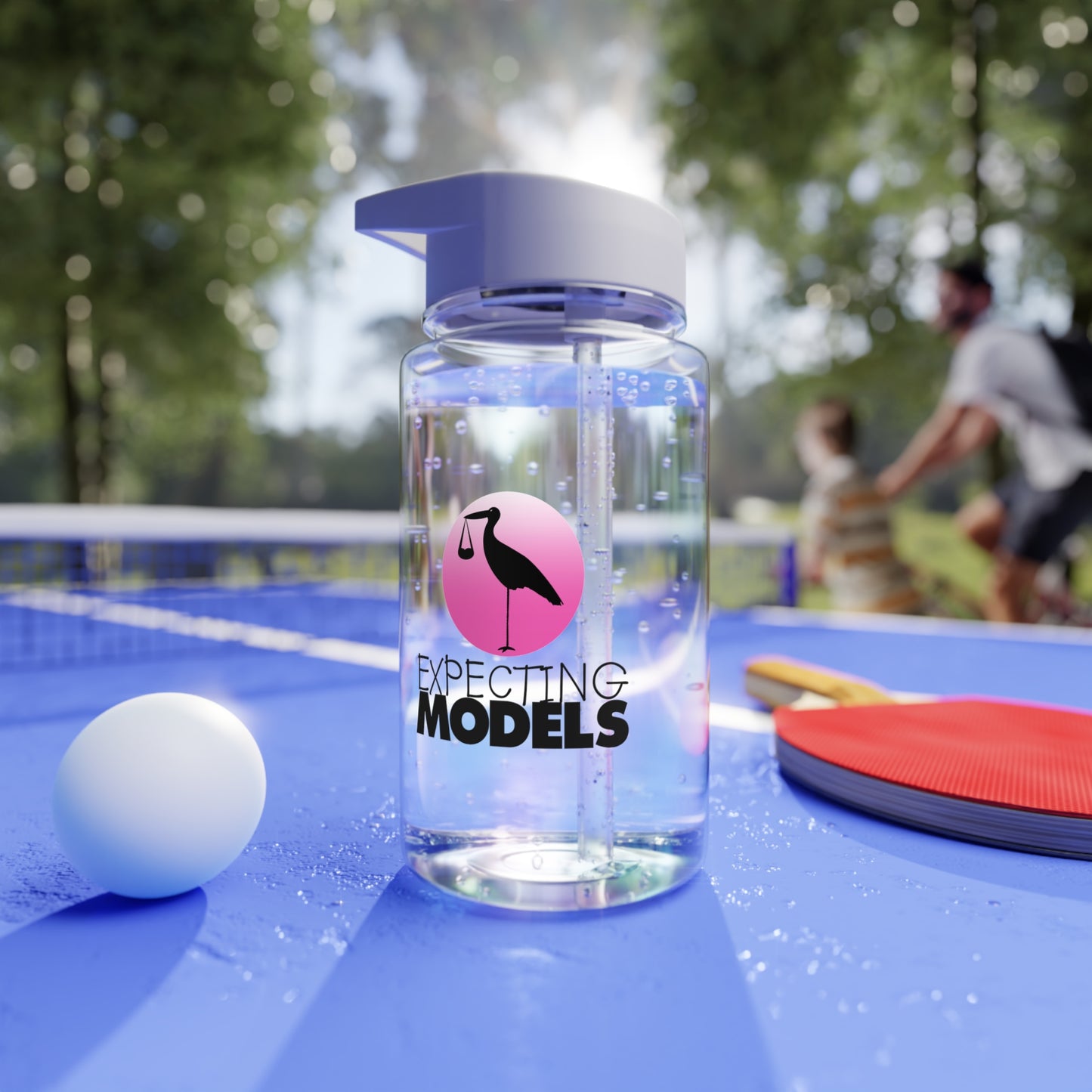 Expecting Models Tritan Water Bottle - Motivational Fitness Hydration, Gym Water Bottle, Unique Gift for Moms, Eco-Friendly Drinkware
